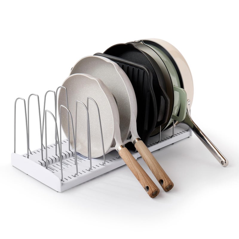 YouCopia StoreMore Expandable Cookware Rack with Tall Steel Wires, 12.5"-22" Wide Adjustable Pan Organizer for Kitchen Cabinet Storage, Premium Edition - Image 1
