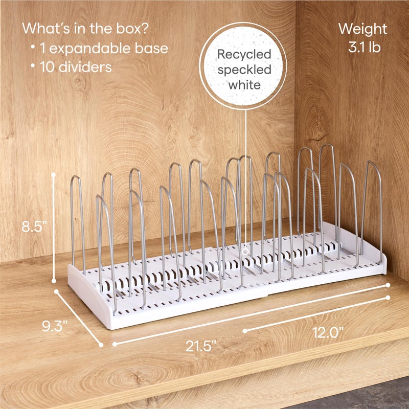 YouCopia StoreMore Expandable Cookware Rack with Tall Steel Wires, 12.5"-22" Wide Adjustable Pan Organizer for Kitchen Cabinet Storage, Premium Edition - Image 3