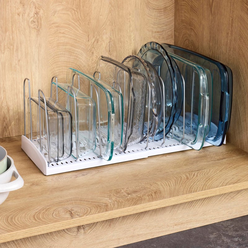 YouCopia StoreMore Expandable Cookware Rack with Tall Steel Wires, 12.5"-22" Wide Adjustable Pan Organizer for Kitchen Cabinet Storage, Premium Edition - Image 5
