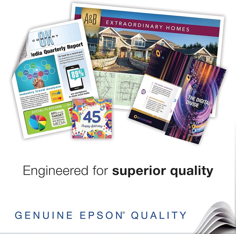 EPSON ورق عرض متميز غير لامع (8.5x11 بوصة، مزدوج الوجه، 50 ورقة) (S041568) أبيض ساطع - Image 4