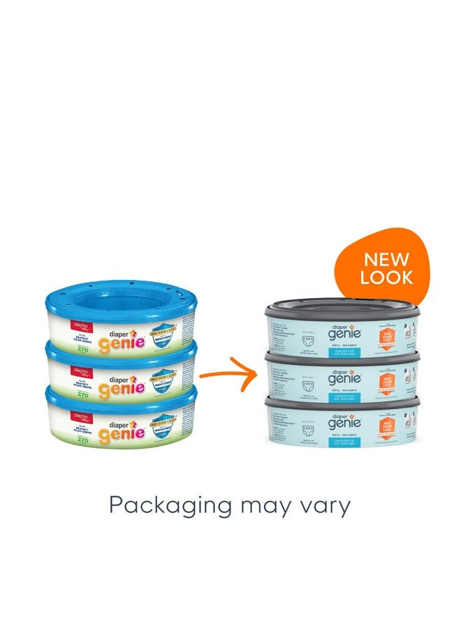 Diaper Genie Bags Refills 270 Count (Pack Of 3) With Max Odor Lock ; Holds Up To 810 Newborn Diapers  - Image 3