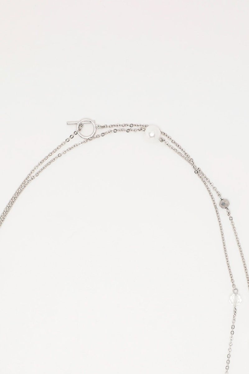 Tchibo Layer Chain Necklace, Silver and Black  - Image 3