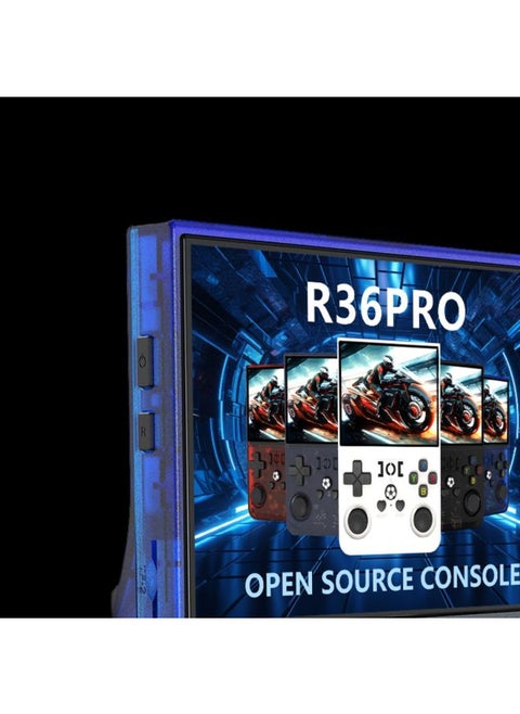 R36SPRO Open Source Handheld Game Machine GBA Arcade Classic FC Portable PSP Playable God Of War-Product Color:128G-Model:Blue