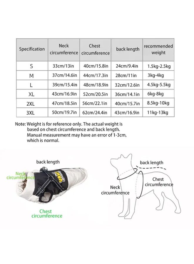 Yellow Dog Winter Jacket Waterproof Windproof Pet Coat For Small Medium Dogs With Reflective Safety Design Zipper Closure Cold Weather Vest Hand Wash Only Christmas Winter Outings Outdoor Pet Gear Size L - Image 5