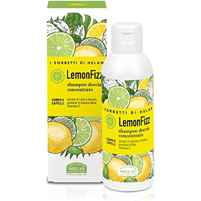 HELAN , I SORBETTI LEMONFIZZ SHAMPOO AND SHOWER GEL FOR MEN AND WOMEN WITH LIME AND GINGER EXTRACTS, SHAMPOO AND SHOWER FOAM FOR BODY AND HAIR, WITH NATURAL INGREDIENTS AND VITAMIN C - Image 1