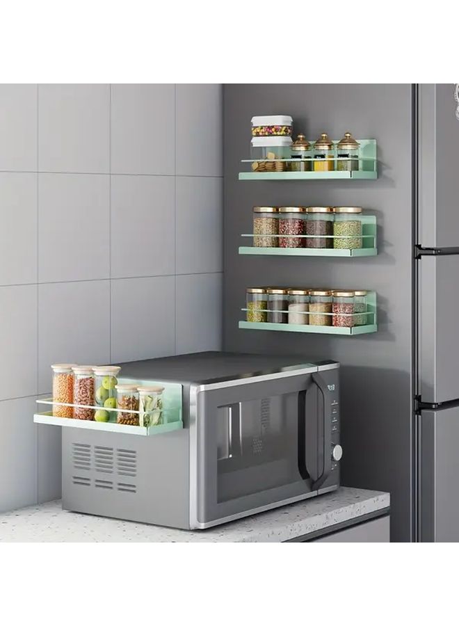 1pc Light Green Magnetic Spice Rack Heavy Duty Metal Corner Shelf for Cabinet Doors Pantry Kitchen Bathroom Spices Jars Bottles Storage Multi Use Utility Racks 11 81 Inch - Image 5