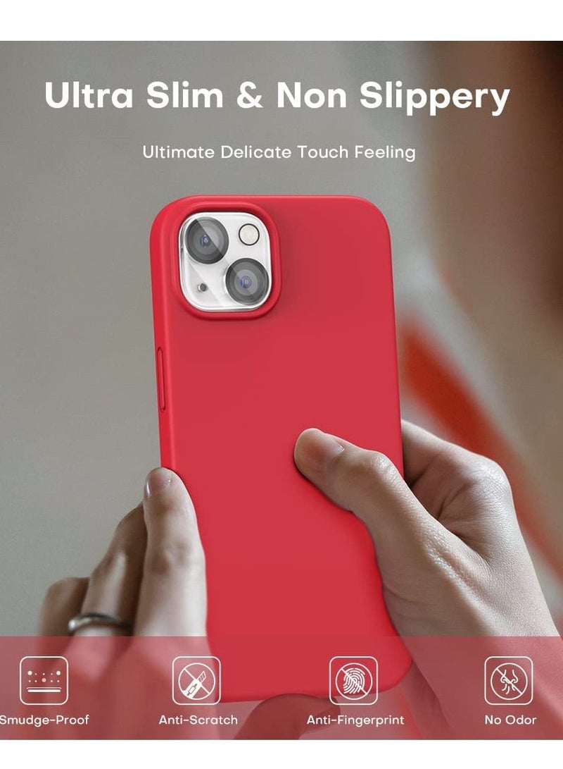 5 in 1 Designed for iPhone 14 Plus Case, with 2 Pack Screen Protector + 2 Pack Camera Lens Protector, Liquid Silicone Ultra Slim Shockproof Protective Phone Case 6.7 - Image 2