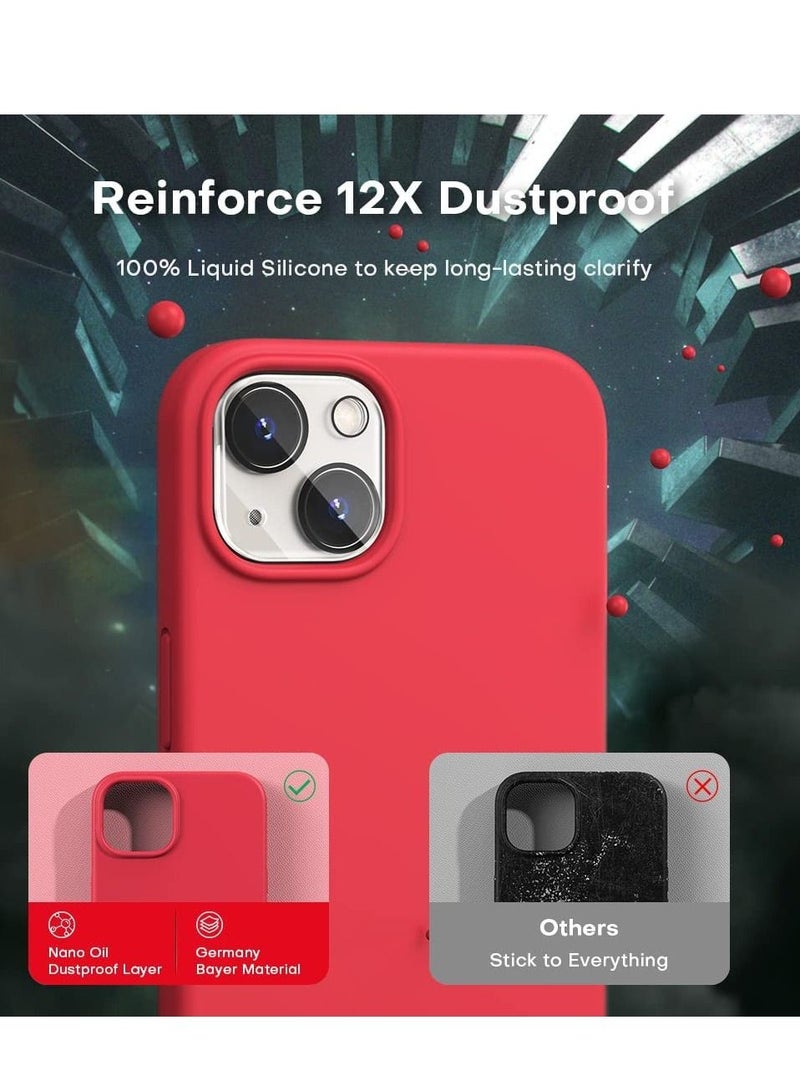 5 in 1 Designed for iPhone 14 Plus Case, with 2 Pack Screen Protector + 2 Pack Camera Lens Protector, Liquid Silicone Ultra Slim Shockproof Protective Phone Case 6.7 - Image 5