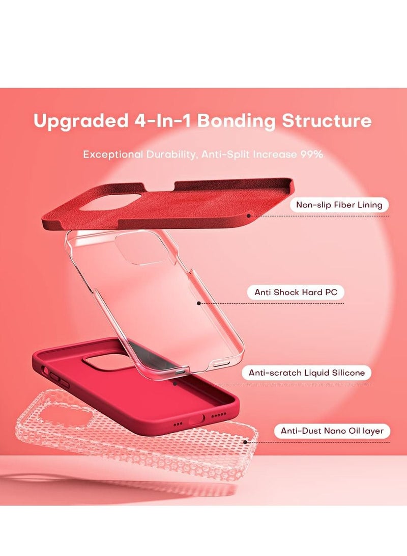 5 in 1 Designed for iPhone 14 Plus Case, with 2 Pack Screen Protector + 2 Pack Camera Lens Protector, Liquid Silicone Ultra Slim Shockproof Protective Phone Case 6.7 - Image 3