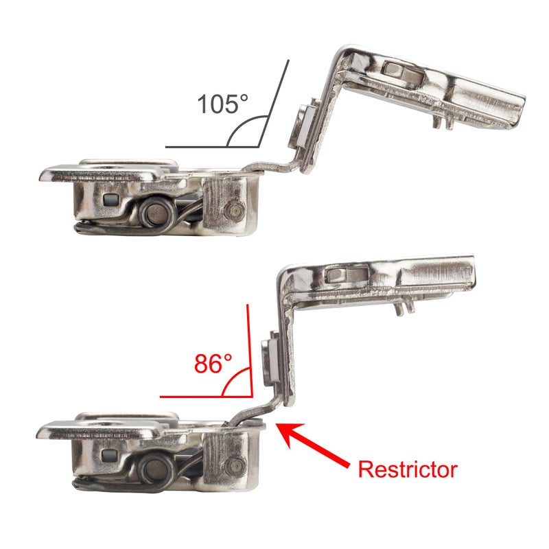Stianc 10 Pack 86 Degree Angle Restrictor/Restriction Clip For Soft Close Hinges  Kitchen Cabinet Door Restraints - Image 3