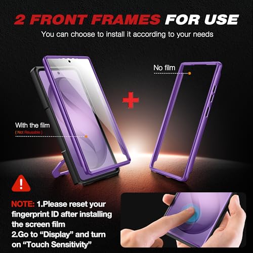 TONGATE Magnetic Stand for Samsung Galaxy S26 Ultra Case, Compatible with Magsafe, [Camera Cover & 2 Front Frames][Military Drop Protection] S26 Ultra Case Built-in Screen Protector & Belt Clip,Purple - Image 5