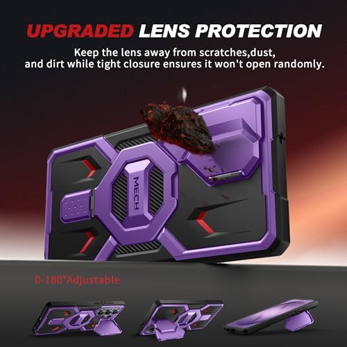 TONGATE Magnetic Stand for Samsung Galaxy S26 Ultra Case, Compatible with Magsafe, [Camera Cover & 2 Front Frames][Military Drop Protection] S26 Ultra Case Built-in Screen Protector & Belt Clip,Purple - Image 4