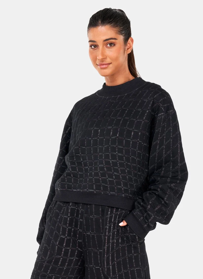 Nike Women's Yoga TF Luxe Cozy Fleece Crew T-Shirt