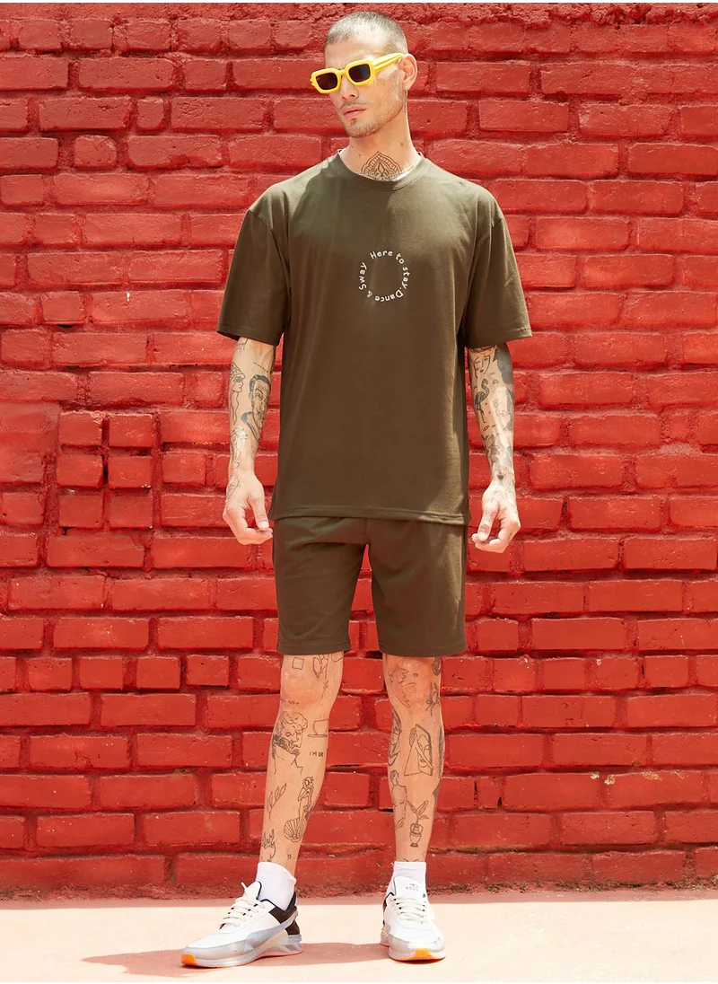 Campus Sutra Men's Black Two-Faced Co-Ord Set