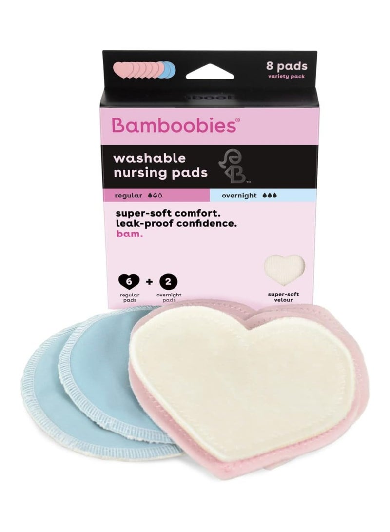 bamboobies Bam Womens Nursing Pads Reusable And Washable 3 Regular Pairs And 1 Overnight Pairs Leak Proof Pads For Breastfeeding 4 Pairs - Image 1