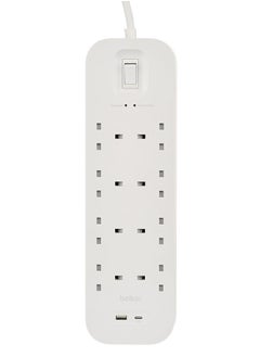 belkin 8 Way Power Extension 2M Cord 18W USBA  USBC Ports  - Image 1