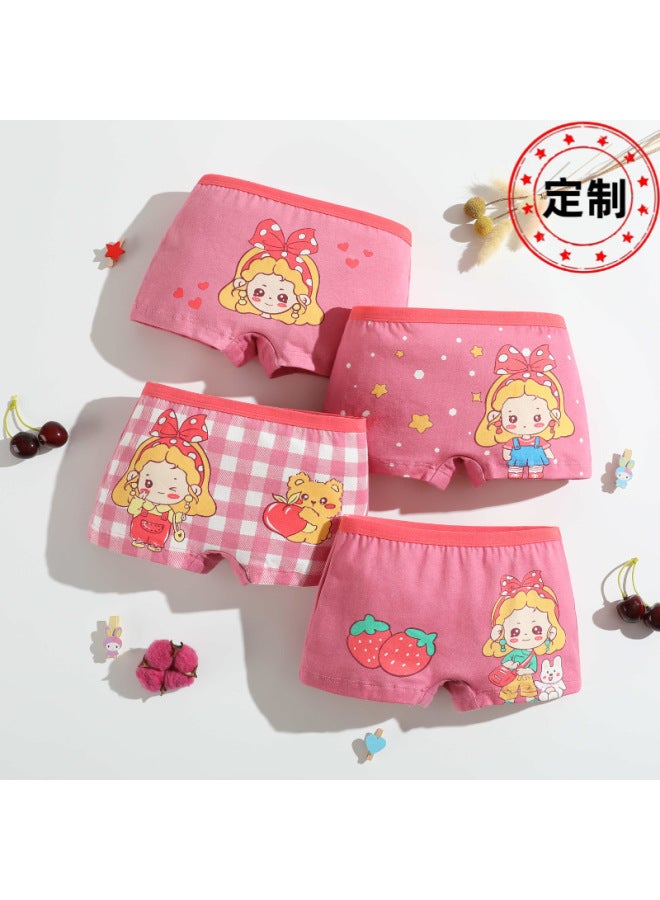 Children's Underwear, Cotton Cartoon Pattern Girls' Underwear, Comfortable For Small, Medium, And Large Children, Girls' Baby Boxer Briefs, Custom Processing