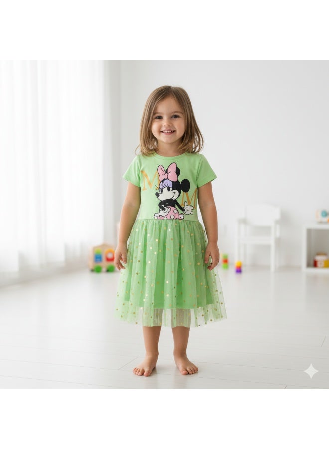 MINNIE MOUSE - GIRL'S TULLE DRESS 100% COTTON | MESH 100% POLYESTER| - Image 1