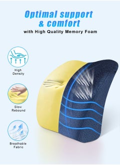 URbazaar Lumbar Support Pillow for Office Chair Back Support Pillow for Car, Computer, Gaming Chair, Recliner Memory Foam Back Cushion for Back Pain Relief Improve Posture  - Image 4