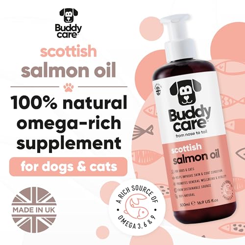 Buddycare Scottish Salmon Oil for Dogs and Cats (16.90 fl.oz) 100% Natural & Sustainable Supplement | Rich in Omega 3, 6 & 9 for Boosting the Health & Vitality of your Pet’s Skin, Coat & Immune System - Image 2