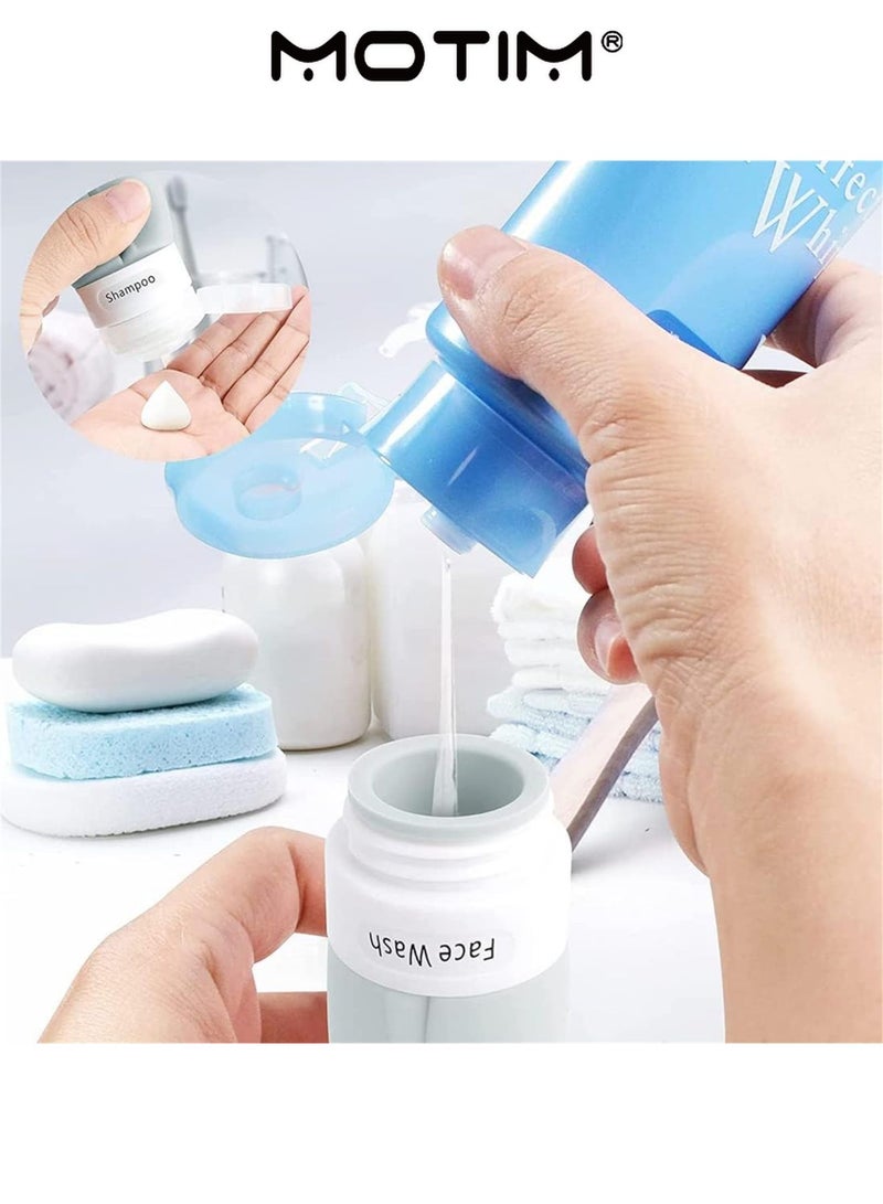Motim 8 PCS Silicone Travel Bottles with EVA Bag Leak Proof Silicone Squeezable Travel Containers for Liquids Shampoo Lotion Body Wash (3oz/ 90ml） - Image 2