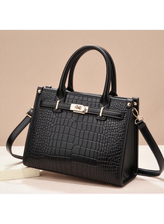 GoldenLike Crocodile Pattern Satchel for Women, 3 Pcs Ladies Elegant Handbag Large Capacity Shoulder Bag Tote Bag with Top-handle Faux Leather Classic Clutch Shoulder Purse for Ladies  - Image 3