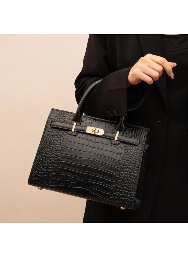GoldenLike Crocodile Pattern Satchel for Women, 3 Pcs Ladies Elegant Handbag Large Capacity Shoulder Bag Tote Bag with Top-handle Faux Leather Classic Clutch Shoulder Purse for Ladies  - Image 4