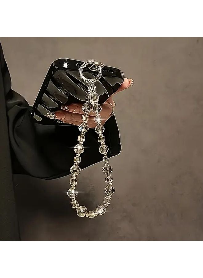 Transparent Crystal Bead Phone Chain Strap Multi Use Lanyard Key Ring Wristlet Attachment - Image 4