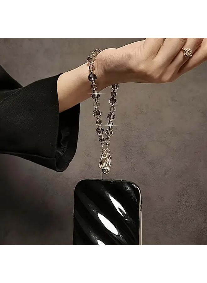 Transparent Crystal Bead Phone Chain Strap Multi Use Lanyard Key Ring Wristlet Attachment - Image 5