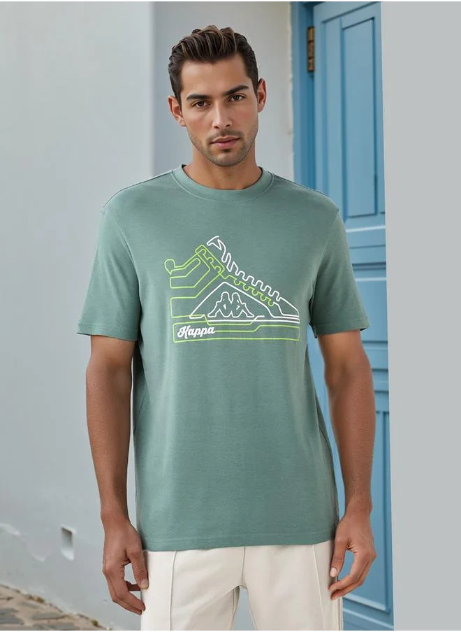 كابا Kappa Logo Print Crew Neck T-shirt