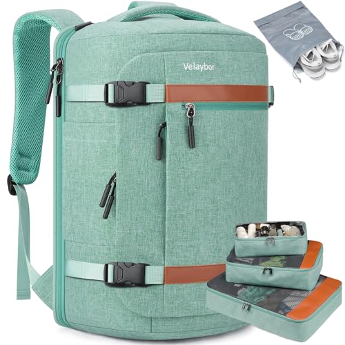 Velaybor 42L Travel Backpack with 4 Packing Cubes TSA Friendly Flight Approved CarryOn Bag WaterResistant Weekender Business Backpack for Men Women Fits 173 Laptop - Image 1