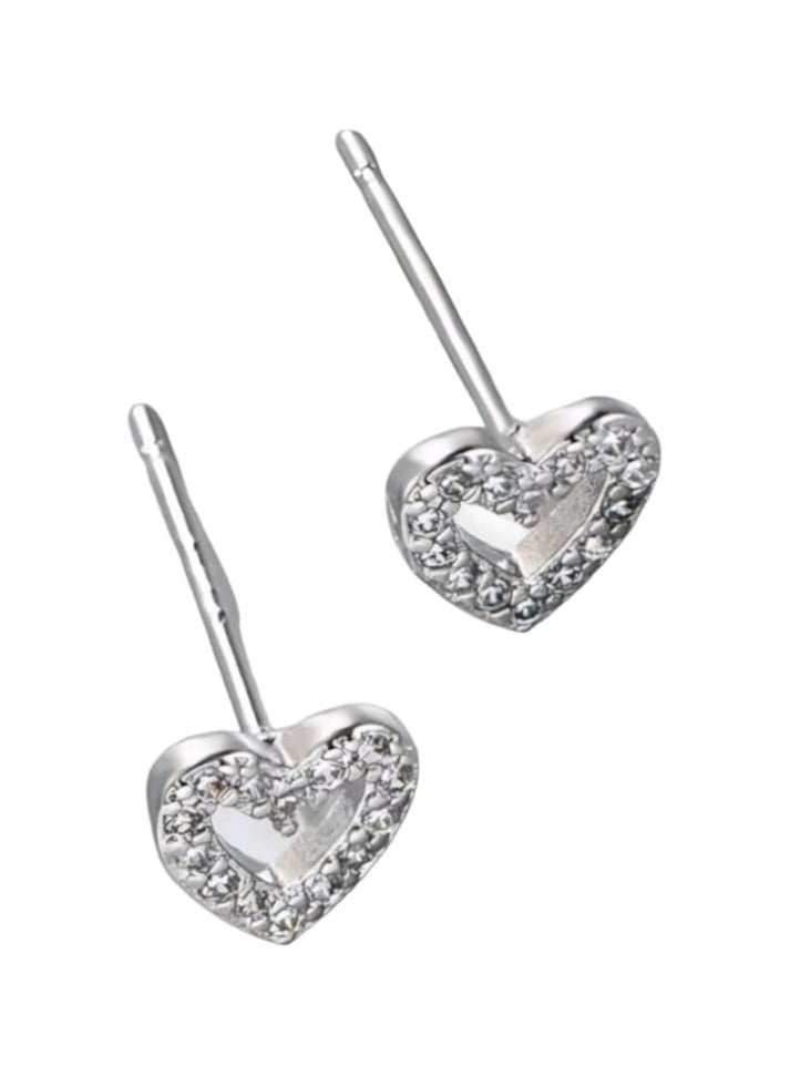 بونكا أقراط بونكا الأنيقة للفتيات والنساء تستحقها كل امرأة    حلق قلب زركون مكعبة فضى - Image 2