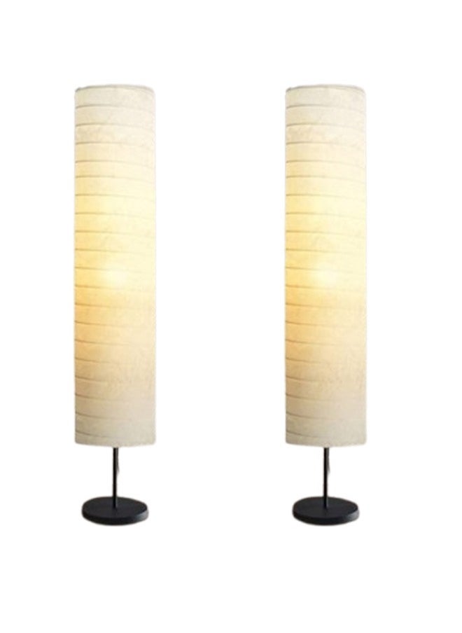 Taimi - Pack Of 2 Stand Lamp for Living Room with Lamp Shade Beige Floor Lamps for Bedroom 115cm Height - Image 1