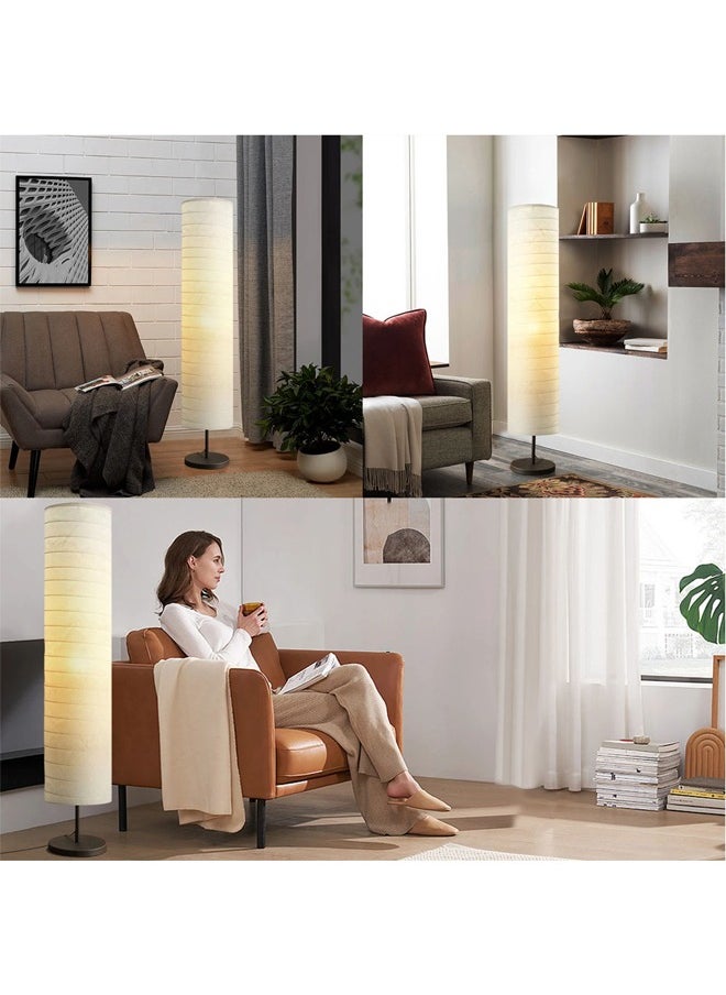 Taimi - Pack Of 2 Stand Lamp for Living Room with Lamp Shade Beige Floor Lamps for Bedroom 115cm Height - Image 1
