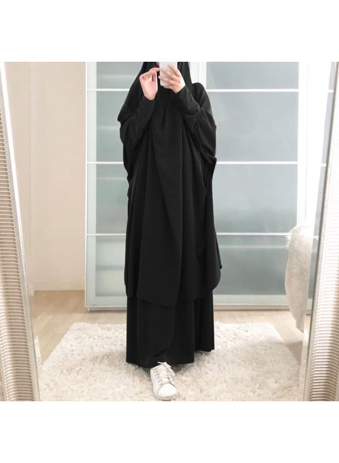ملابس الصلاة للنساء المسلمات: بدلة عباية إسلامية، تنورة ماكسي + خمار وحجاب (قطعتان)، برقع، جيلباب، قفطان - Image 5