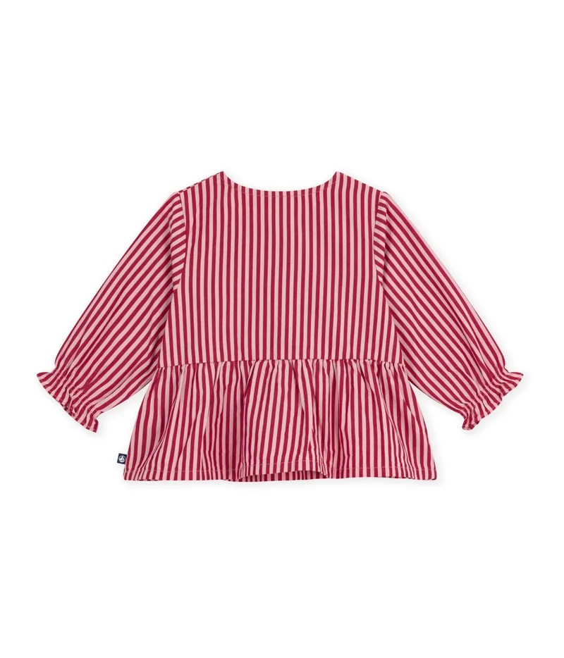 بيتي باتو Babies' Long-Sleeved Stripy Cotton Blouse