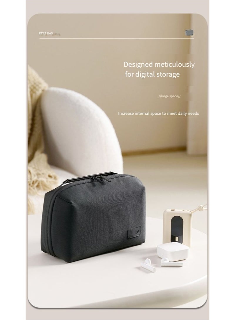 كيو زد حقيبة معدات إلكترونية، صندوق ملحقات التكنولوجيا، منظم معدات إلكترونية للسفر، حقيبة منظمة مقاومة للماء والصدمات ومقاومة للتآكل، مناسبة للشواحن وكابلات الشحن ومحركات الأقراص المحمولة وسماعات الرأس وغيرها من العناصر. - Image 4