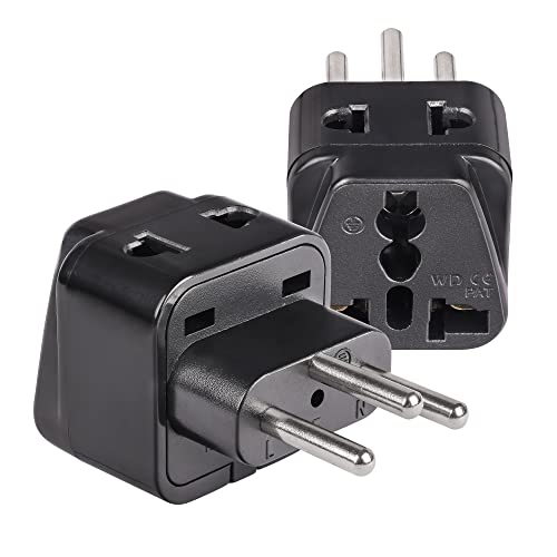 OREI India to Switzerland, Rwanda, Liechtenstein (Type J) Travel Adapter Plug - 2 in 1 - CE Certified - RoHS Compliant - 2 Pack - Black Color (P21-11A-2PK) - Image 2