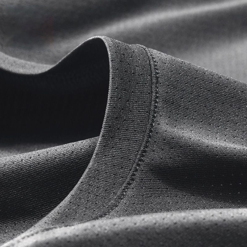 Mesh T-Shirt mens short-sleeved thin fashion ins high school student sports outdoor solid color slimming top clothes one-piece delivery Black - Image 4