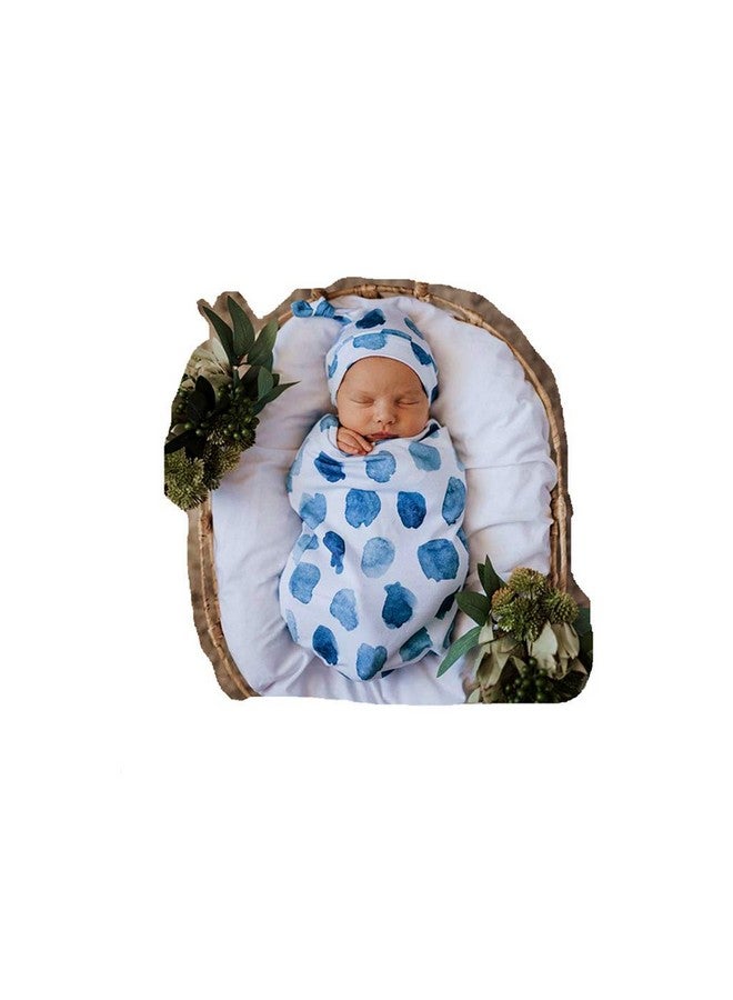 KAIXIN Swaddle Sack; Baby Cocoon Swaddle Wrap; Newborn Sage Swaddle with Matching Top Knot Hat ; Sleep Sack - Newborn Photography Prop (Blue) - Image 1