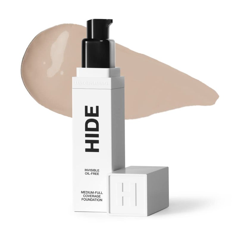 HIDE PREMIUM Liquid Foundation, Multi-Use Waterproof Foundation, Medium/Full Coverage Foundation, Shades for All Skin Types (See Shade Finder), Chiffon, 1 fl oz - Image 1