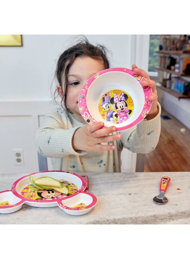 the FIRST years طقم أدوات تناول الطعام من ديزني ميني ماوس - أطباق للأطفال وأدوات للأطفال - طقم مكون من 4 قطع - Image 5