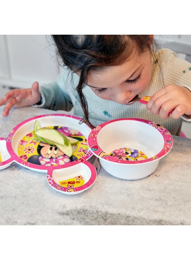 the FIRST years طقم أدوات تناول الطعام من ديزني ميني ماوس - أطباق للأطفال وأدوات للأطفال - طقم مكون من 4 قطع - Image 4