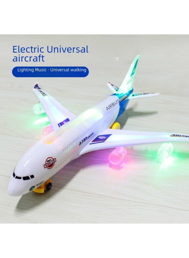 Children's Electric Universal Sliding Aircraft Toy Series Early Education Light Story Passenger Plane Model Boy Wholesale-Color:Large Music Story Plane-Specifications:3 No. 5 Batteries  - Image 2