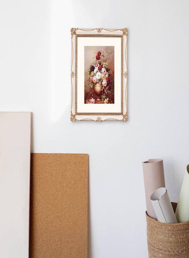 iAmoy White Picture Frames 8x10 with Mat for 5x7, Vintage Wall and Tabletop Photo Frame, French Cottage Style Home Living Room Decor - Image 5