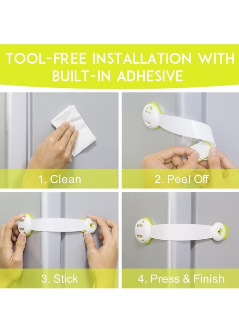 2 Pack Refrigerator Door Lock, Mini Fridge Lock Child Safety, Child Proof Cabinet Locks, Fits Perfectly for Locking Cabinets, Sliding Door, Drawers, Toilet Seat, Freezer, Closet Seat, Window, Oven - Image 4