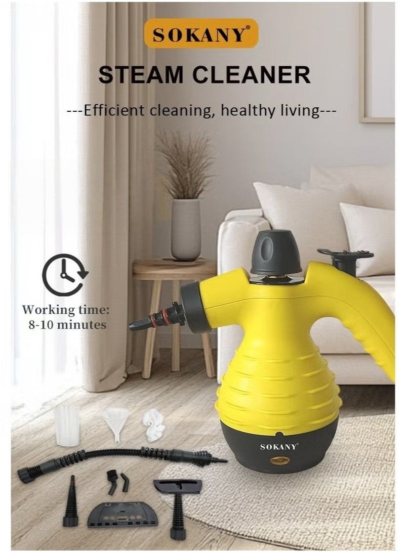 sokany Portable Handheld Steam Cleaner 1000W Multifunctional High Temperature With 9 Pieces Accessories Suitable For Kitchen Sofa Bathroom Window  - Image 2