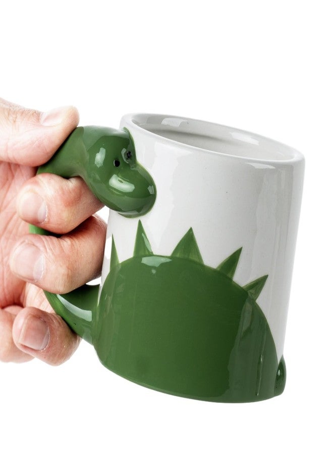 MyGift Ceramic Cute Coffee Mugs for Women Children Men with Adorable Green Brontosaurus Dinosaur Cartoon Design (green) - Image 5