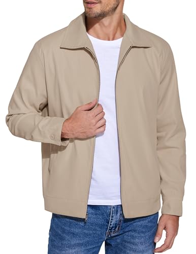 COOFANDY Men's Lightweight Zip Up Jacket Eisenhower Work Office Jackets Casual Golf Outwear - Image 1