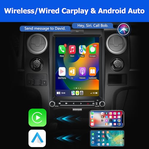 litillbuly Android 13 Car Radio for Ford F150 2013 2014,12.1 Inch T Style with Wireless CarPlay Android Auto GPS DSP WiFi Bluetooth SWC HDMI Output AM/FM SDP [4GRAM+64GROM] - Image 3